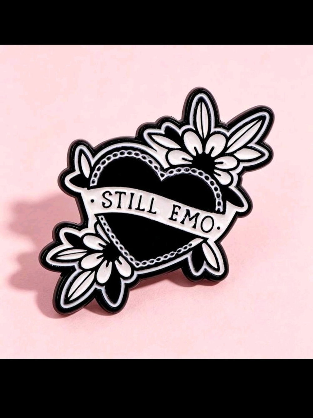 Still Emo Black & White Enamel Pin - Women Accessories